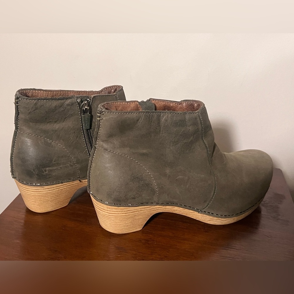 Dansko Women's Maria Leather Ankle Boots - Olive Green 37